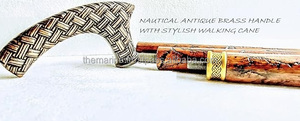 Bastón de latón antiguo hecho a mano con mango plateado de latón de diseñador, bastón de madera elegante para caminar de lujo, hermoso diseño - Product Image 6