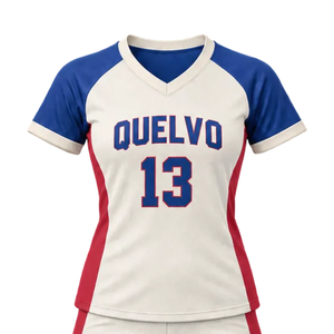 Maillot et short de football pour femmes, col en V, uniforme de sublimation personnalisé, kit d'équipe de football, bande latérale incurvée, taille élastique, respirant, professionnel - Product Image 3