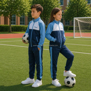 Chaqueta Escolar de Poliéster Bordada para Niños de Primaria, Color Azul, Blanco y Marino, Diseño OEM - Product Image 2