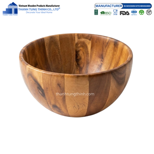 Bol en bois naturel de qualité supérieure, motif naturel, lavage à la main uniquement, écologique, antibactérien, fabriqué au Vietnam - Product Image 4