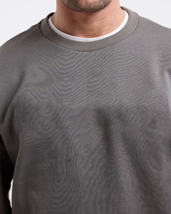 Sweat-shirts d'hiver surdimensionnés pour hommes, dernier design, prix bas, vente en gros, logo personnalisé, avec revers et ourlet côtelés - Product Image 4