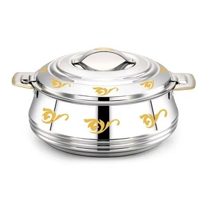 Wholesale Customizable Stainless Steel Casserole Pot With Lid Round Polished Design Gold Printed Accents - Product Image 5