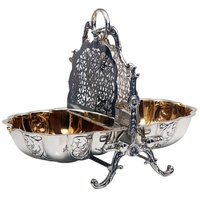 Réchaud à biscuits en argent antique / Réchaud à biscuits en argent plaqué / Réchaud à biscuits à deux ou trois sections, fabrication britannique, très élégant et magnifique