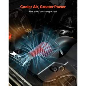 Système d'admission d'air froid de 3,94 pouces avec bouclier thermique compatible 2009-2018 pour Dodge pour Ram 2013-2018 Ram 2500/3500 Filtre à haut débit - Product Image 4
