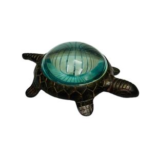 3'' Turtle Shape Solid Brass Black Antique Dome <b>Paperweight</b> Magnifying Glass | Decorative Desk Magnifier - Product Image 1