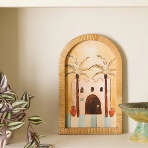 Décoration de table rustique en rotin tressé fait main, impression numérique couleur intégrale horizontale pour affichage d'œuvres d'art - Product Image 1