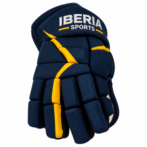Guantes de Hockey sobre Hielo IBERIA Premium Azul Marino y Amarillo |   Guantes de Hockey |   OEM Personalizado al por Mayor - Product Image 2
