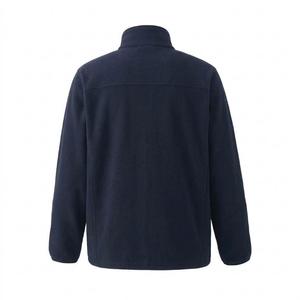 <b>Men's</b> <b>Navy</b> Blue sherpa <b>Fleece</b> Jacket Stand Collar Zip Up Full Zip Long Sleeve Solid Casual Winter Coat daly use <b>Men's</b> Jackets - Product Image 3