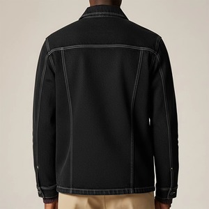 Custom Men's Classic Raw Denim Selvedge <b>Jacket</b> Long Sleeve ButtonFront Chest Pockets Casual Outerwear Eco-Friendly Waterproof - Product Image 2