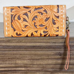 Cartera de mano larga de cuero genuino con diseño Sanp, hecha a mano, para mujer, con tarjetero y monedero, de uso diario y multiusos, modelo 2026 - Product Image 5