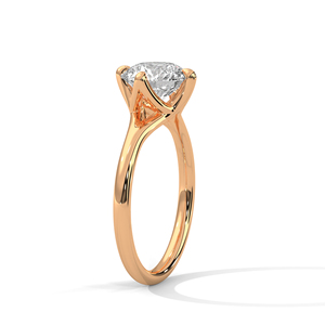 GRA Certified Brilliant Round Cut Lab Grown Diamond <b>Ring</b> Beautiful & Classic Design Engagement <b>Ring</b> <b>Crafted</b> From 14K Rose Gold - Product Image 3