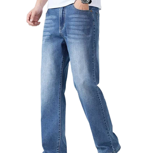 Jeans en denim coupe droite pour homme avec logo personnalisé, coton de haute qualité, streetwear décontracté, pantalon en denim, fabrication OEM - Product Image 5