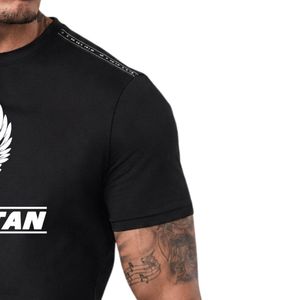 Men’s Taped Jersey Tee Black Cotton Graphic Printed Crew Neck Short Sleeve Casual Breathable Streetwear Summer Fashion T Shirt - Product Image 3