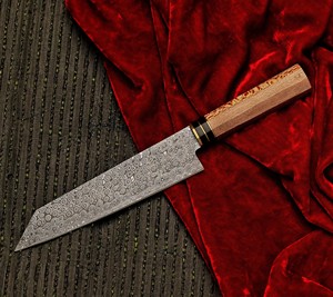 Cuchillo de Cocina Personalizable Ambidiestro de Acero de Damasco Forjado con Diseño de Gota de Lluvia, Regalo de Aniversario para Cocineros DIY, apto para lavavajillas - Product Image 3