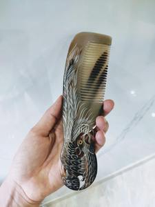 Peines para el Cabello Ecológicos de Hueso Blanco Marfil con Diseño Tallado de Letras, Técnica Pulida, Forma Natural, Artesanía Europea - Product Image 6