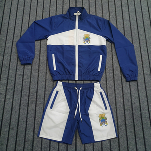 Conjunto de Dos Piezas de Chaqueta y Pantalones Cortos Deportivos de Nailon para Hombre, Impermeables y Resistentes al Viento, Ligeros, Transpirables, con Cierre, para Verano - Product Image 4