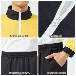 Survêtement coupe-vent pour homme 100% polyester, coupe-vent, motif uni, respirant, léger, logo et couleurs personnalisés - Product Image 5