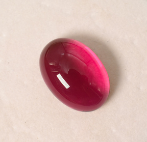 Rubellite de laboratoire 14x12 mm, cabochon à dos plat, rubellite de laboratoire créée, tailles calibrées, pierre précieuse en vrac - Product Image 3
