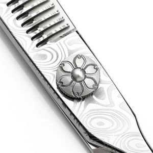 Tijeras de Peluquería Profesionales de Acero Inoxidable 440C, Hojas Curvas y Rectas con Puntas Afiladas para Corte de Cabello y Adelgazamiento - Product Image 5