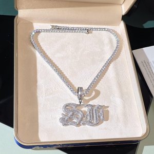 Colgante de Plata 925 con Diamantes Moissanite, Letra Brillante, Joyería Unisex Clásica de Hip Hop - Product Image 3