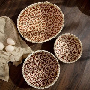 ชามผลไม้ทำจากไม้ไผ่ทรงแอปเปิ้ลทำมือ | ตะกร้าไม้ - Product Image 3