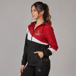Chaqueta Cortavientos Ligera y Cálida con Capucha para Mujer, Fabricada en Fábrica, Transpirable, Resistente al Viento, Ecológica, con Cierre y Estampado de Nailon - Product Image 3