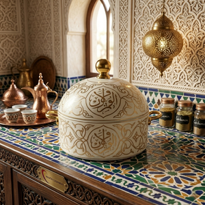 Luxury 3pc Hot Pot Stainless Steel Enamel Coated Arabian Style Thermal Insulated Casserole Food Warmer <b>Serving</b> <b>Dish</b> Stock Pots - Product Image 3