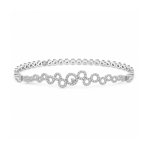 0.90 TCW Natural Diamond <b>Bangle</b> <b>Bracelet</b> | Brilliant Cut IGL Certified | Vintage White Gold Jewelry | Engagement Wedding Gift - Product Image 2