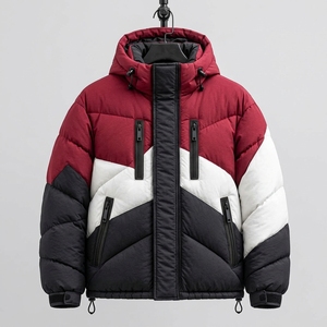 Veste matelassée à capuche unisexe, manteau d'hiver chaud, fermeture éclair, streetwear d'extérieur, vêtements personnalisés à marque privée, OEM ODM - Product Image 1