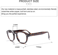 Montures de lunettes optiques en acétate transparent rondes ambre à monture complète épaisse avec détails rivetés pour la vente en gros personnalisée