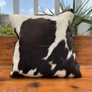 ปลอกหมอนอิงหนังวัวทรงสี่เหลี่ยมขนาด45X45ซม. ปลอกหมอนหนังแท้นุ่มสบายเหมาะสำหรับตกแต่งบ้าน - Product Image 4