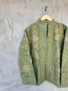 Ropa Unisex Ecológica, Transpirable, de Algodón, con Bordado Suzani, Estilo Étnico Indio, Boho, Floral, Hecha a Mano, para Otoño e Invierno, Color Marrón Vintage - Product Image 5