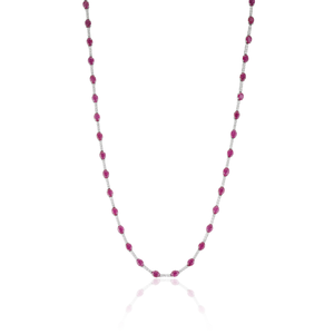 Good Quality Latest Hot Sale 14K Real White Gold <b>Ruby</b> & Diamond Box Lock Sleek Tennis <b>Necklace</b> Anniversary Gift Fine Jewelry - Product Image 1