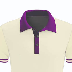 เสื้อโปโลแขนสั้นสีน้ำเงินสำหรับผู้ชาย ผ้าถัก สีพื้น ลำลอง ทรงปกติ ดีไซน์ติดกระดุม - Product Image 6