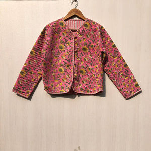 Chaqueta Acolchada de Algodón 100% con Diseño de Rayas en Patchwork, Unisex, Hecha a Mano, Cosida a Mano, Ecológica, Transpirable, de Secado Rápido, para Todas las Temporadas - Product Image 1