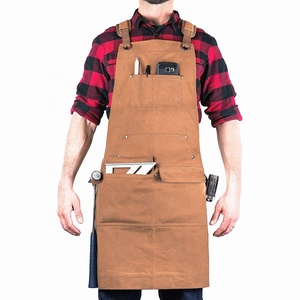 Canvas Work <b>Apron</b> With Multiple Pockets And Adjustable Straps For Men - Product Image 1