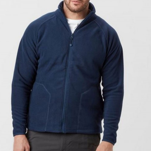 Men's Navy Fleece Jacket Stand Collar Full Zip Windproof Casual Autumn Wear Polyester Material <b>Dot</b>/Heart Pattern - Product Image 5