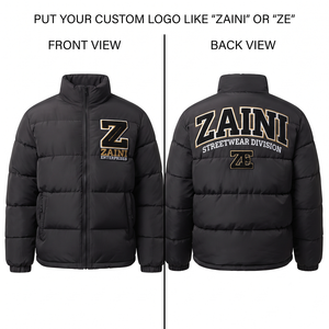 ZAINI 280 GSM Heavyweight Polyester Puffer Jacket Black <b>Quilted</b> Design Waterproof Windproof Hooded Camouflage Pattern Men's - Product Image 1