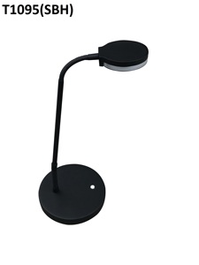 T1195 โคมไฟตั้งโต๊ะ LED แบบปรับได้ พลาสติกสีดำ แขนปรับได้ ควบคุมด้วยสวิตช์ AC 220V แสงสีขาวนวล ห้องอ่านหนังสือ ดีไซน์เรียบง่าย - Product Image 6