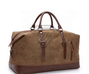 Bolsa de Viaje de Lona Vintage para Hombre, Bolsa de Cuero para Fin de Semana, Equipaje de Mano, Bolsa Deportiva Impermeable de Gran Capacidad para Gimnasio - Product Image 2