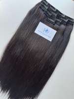 Extensions de cheveux à clipser en gros, 100% cheveux humains, extensions de cheveux à clipser, cheveux naturels, extensions de cheveux humains couleur noire