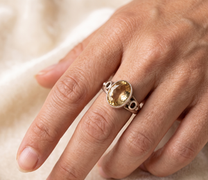 Natural Oval Faceted Citrine Gemstone Bezel Setting IGI Certified 925 Sterling <b>Silver</b> Handmade Vintage Rings Jewelry for - Product Image 6