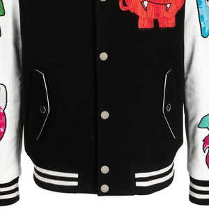 Custom OEM Private Label <b>Men</b> Satin Chenille <b>Letter</b> Snap Front Rib Collar Cuffs Hem Streetwear Varsity <b>Jacket</b> - Product Image 4