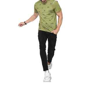 T-shirt en coton 100% pour hommes, 180GSM, noir uni, décontracté, tissu tricoté de haute qualité, personnalisable, vente en gros - Product Image 4