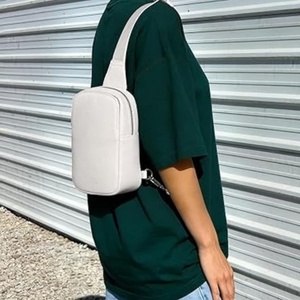 Genuine Leather Minimalist <b>Sling</b> <b>Bag</b> for Women Compact Crossbody Chest <b>Bag</b> with Smooth Zipper Adjustable Strap Bulk order - Product Image 4