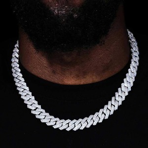 Cadena Cubana de Plata 925 con Diamantes Moissanite de Alto Brillo, Diseño de Joyería Hip Hop, Disponible para la Venta, Exportador Indio - Product Image 6