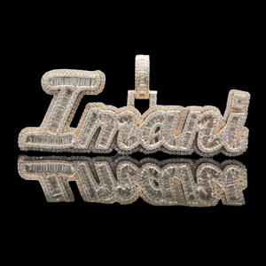 Colgante Premium para Hombre, Chapado en Oro, Estilo Hip Hop, con Incrustaciones de Diamantes CZ, Diseño de Icono - Product Image 1