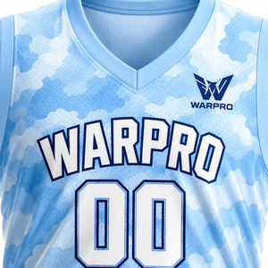 Conjunto de Uniforme de Baloncesto WARPRO Personalizado en Camuflaje Azul, Sin Mangas, Cuello en V, Unisex, para Adultos, Todas las Temporadas, Ropa Deportiva Sublimada - Product Image 6