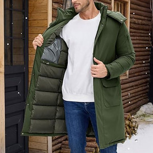 <b>Men</b>’s <b>Long</b> Winter Parka Puffer <b>Jacket</b> Water Repellent Windbreaker Insulated Thick Hooded Puffy Coat Cold Weather Outerwear - Product Image 3