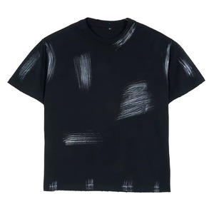 เสื้อยืดแขนสั้นสีดำสำหรับผู้ชาย พิมพ์ลายสายฟ้าสีเทา คอกลม สไตล์ลำลอง ทรงปกติ ผ้าเจอร์ซีย์คอตตอน 100% น้ำหนัก 220 กรัม - Product Image 3